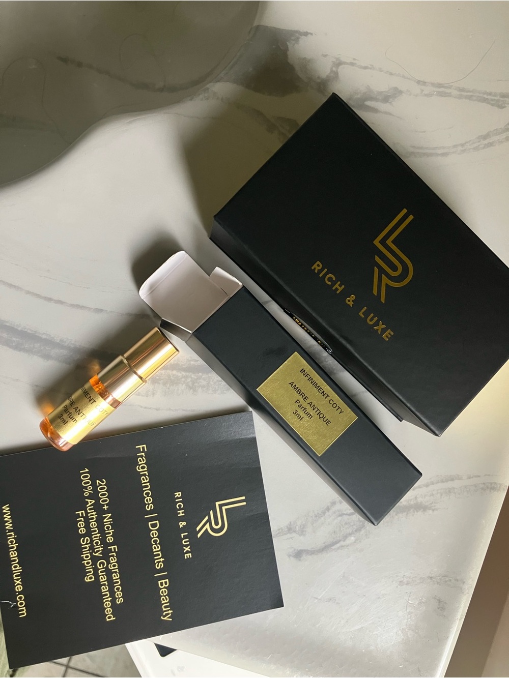 Infiniment Coty Amber Antique Decant from Rich & Luxe